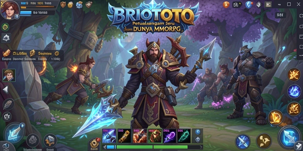 Tampilan gameplay BRIOTOTO yang menakjubkan dalam sesi pertempuran MMORPG.