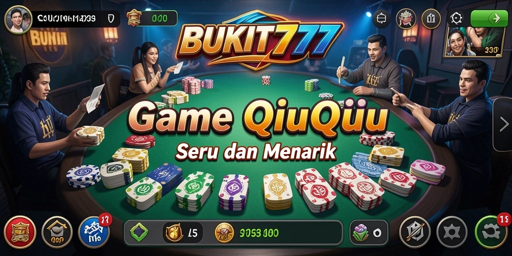 Tampilan gameplay seru BUKIT777 dalam permainan QiuQiu.