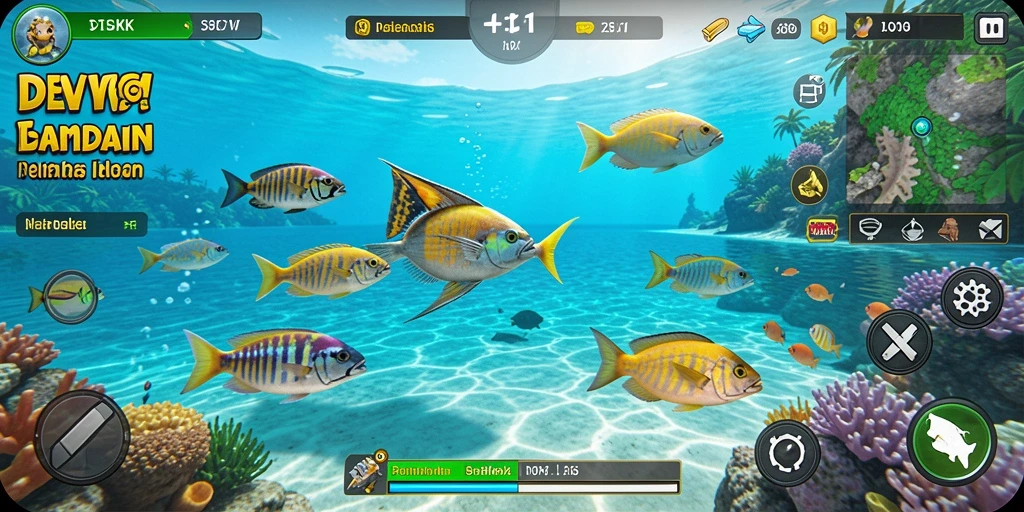 Screenshot DKK menampilkan aksi seru berburu ikan.