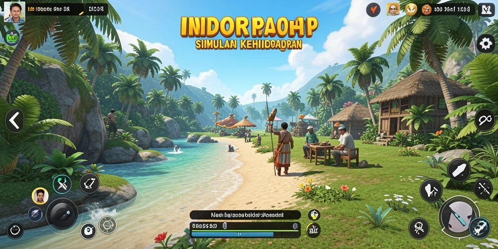 Screenshot dari gameplay INDORP yang menampilkan interaksi sosial yang seru.