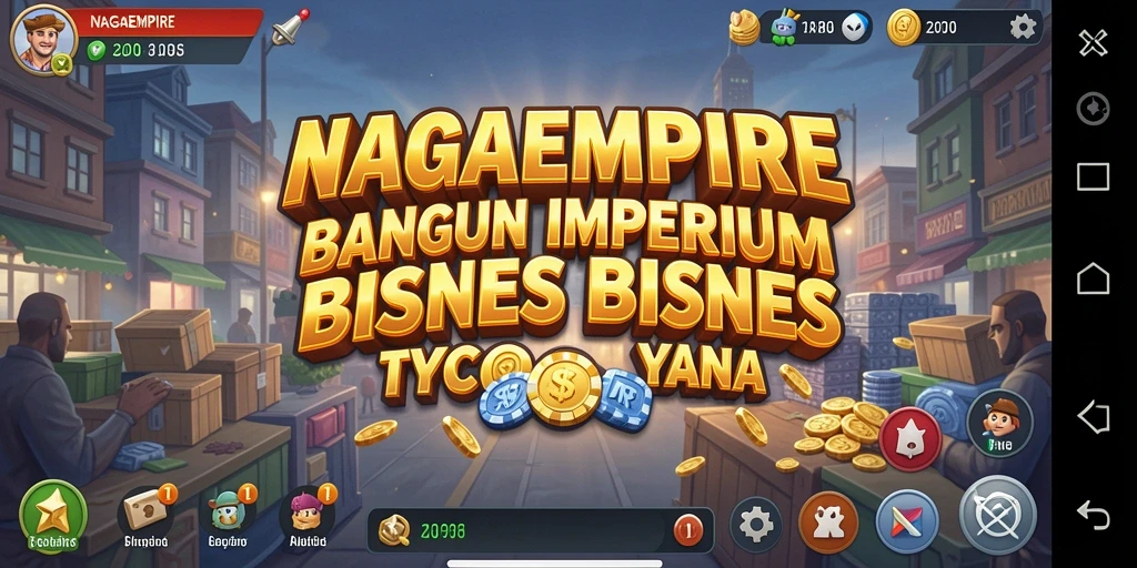 Tangkapan layar gameplay NAGAEMPIRE yang menampilkan manajemen bisnis yang mendebarkan.