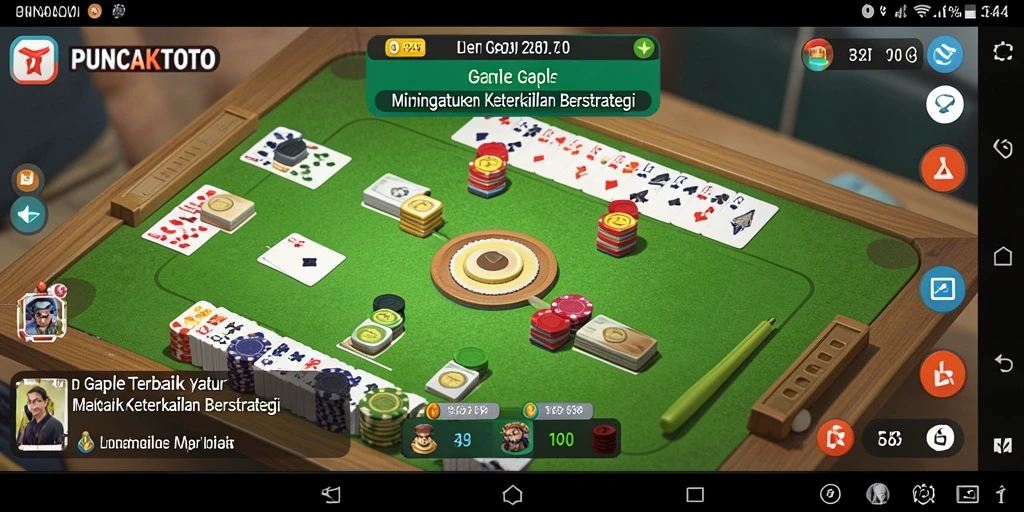 Tampilan gameplay PUNCAKTOTO yang menarik saat bermain Gaple.