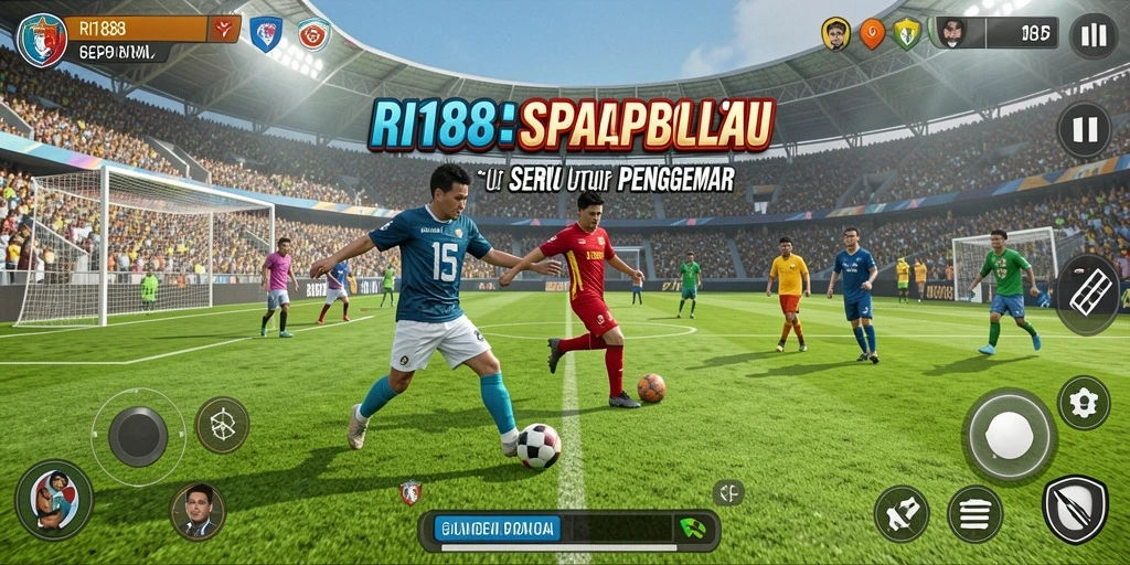 Tampilan gameplay RI188 yang menegangkan dalam pertandingan sepak bola.