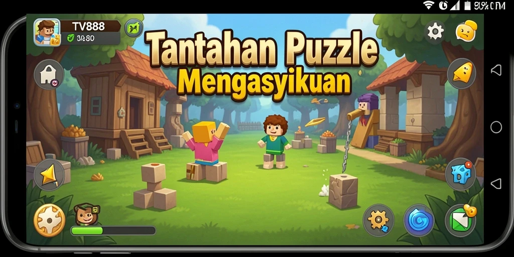 Tampilan gameplay TV888 menampilkan tantangan Puzzle yang menarik.